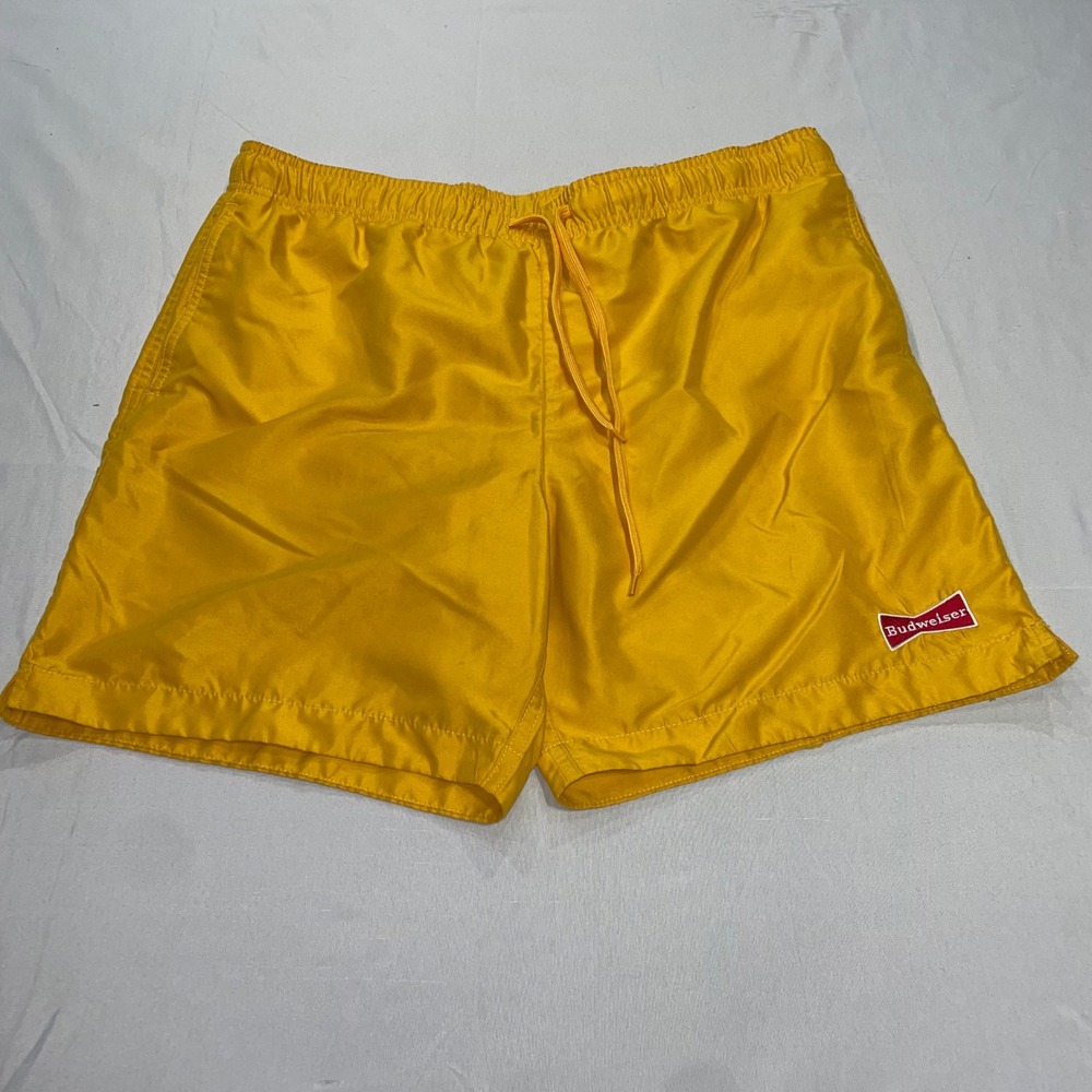 Budweiser PacSun Mens Yellow‎ Swim Trunks Board Shorts Mesh Lined Large 2021